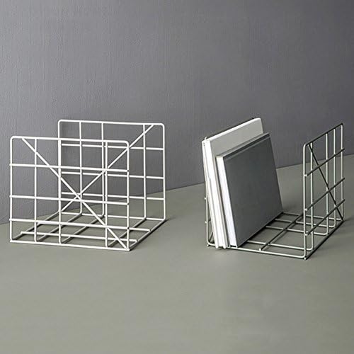 Northern Europe Personality Creative File organizer rack,Iron Desktop bookshelf simple Computer desk Magazine rack floor Desk Decoration-A 31x31x25cm(12x12x10)