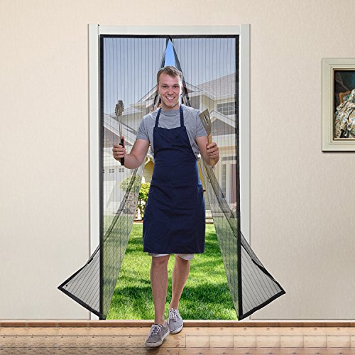 YKS 100x200cm Fliegengitter Vorhang,Belüftet, Freisprech-schneller stillen einfach installierbare mottenfest Terylene & Non-Woven Fabric magnetische Tür Mesh - 2