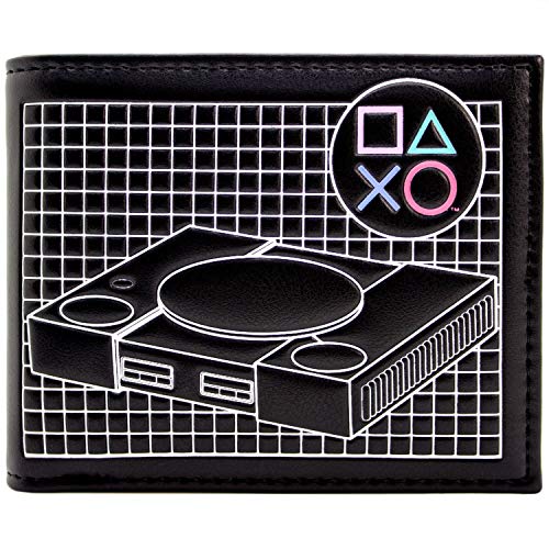 Preisvergleich Produktbild Playstation Retro Classic Konsole PS1 Hardware Schwarz Portemonnaie Geldbörse