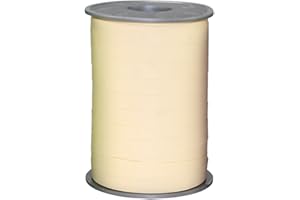 PRÄSENT Nastro color crema, rocchetto di nastro pacchi, lungh. 200 m, largh. 10 mm, nastro bianco crema per decorare e per bricolage, nastro effetto carta per regali in tutte le occasioni