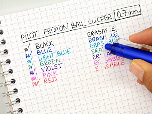 Pilot FriXion Clicker Tintenroller Geltinte Kugelspitze radierbar inkl. 3 Ersatzminen blau - 8