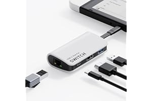 Hagibis Switch Dock für Nintendo Switch OLED, tragbare Lederhülle, TV-Dockingstation, Ladestation mit RJ45-, HDMI- und USB-3.0-Anschluss, Ersatz-Basis, Doc USB C auf HDMI-TV-Adapter für MacBook Pro