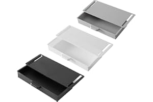 NO-BRANDED EACHPT 3Pcs tiroir sous bureau autocollant organiseur de tiroir de bureau cachés en plastique tiroir de bureau sous table boîte de rangement à tiroirs sous la table pour bureau maison école