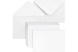 PALUDO 100 Piezas Sobres de Papel Kraft Vintage Blanco 13,5 x 18,5 cm - 130 g/m² Sobre Sin Ventana con Solapa Puntiaguda Cierre en Punta para Tarjetas de Felicitación Cumpleaños Boda Invitaciones