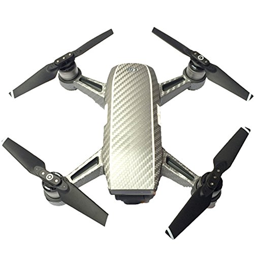 Preisvergleich Produktbild 3M Carbon Haut wasserdichter Aufkleber für DJI Spark Zubehör (Silber)