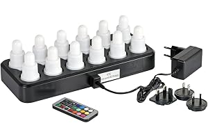 Duni Kit LED Flex - 12 LED-lampor RGB + W (färg + varmvitt) med induktionsladdare och fjärrkontroll