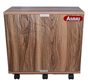 AMMU Wooden Trolley with Battery Tray for Inverter Battery (Wooden Color)