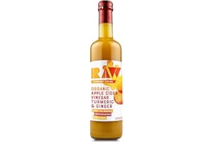 RAW VIBRANT LIVING Raw Health Raw Apple Cider Vinegar Blend with Turmeric & Ginger, 500 ml - Certified Organic, Unfiltered & Vegan-Friendly