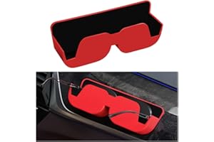 JNNJ Funda para Gafas Sol Coches, Soporte Universal para Gafas de Coche, Soportes Adhesivos Gafas Coche, Universal Accesorios para El Interior Aplicable a Todos Los Modelos Coches(Rojo)