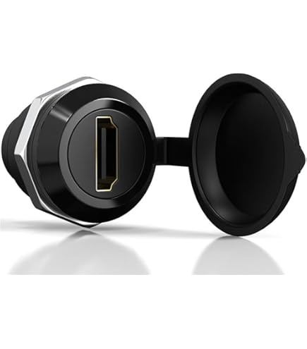 QIANRENON DP 1.2 Gewinde Feste Montage Wasserdichter Adapter 4k@60hz DisplayPort 1.2 Buchse auf Buchse Bulkhead Mount Anschluss DP Rund Einbaubuchse, für Erweiterung Multimedia Digital Display Port