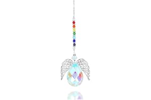 MAIGO Rainbow Crystal Angel Wing Suncatcher - Chakra Decor, Angel Wings Ornament, Suncatchers for Windows Hanging, Crystal Suncatcher, Chakra Hanging Car Accessories, Outdoor Colorful Home Decor (3)