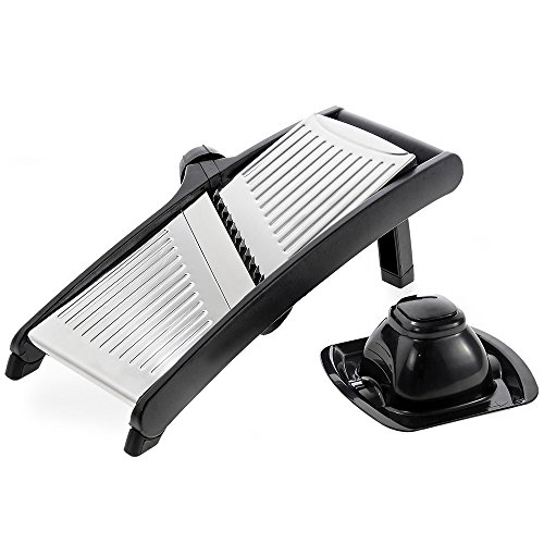 Westmark Gemüseschneider/-hobel mit verschiedenen Schneidvarianten, 37 x 17,5 x 18 cm, Rostfreie Edelstahlklingen, Vario, Schwarz/Silber, 11292260