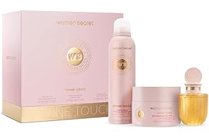 Women'Secret Beauty Confidences Divine Touch Estuche Regalo de Mujer Pack de 3 Piezas Crema Corporal 250ml, Gel de Ducha en Espuma 200ml y Aceite Corporal 100ml