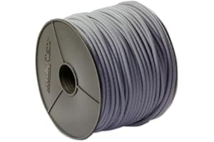 LUKRA Corde extensible grise 8 mm avec 10 crochets spirales, 20 m