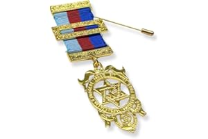 REGALIA STORE UK Royal Arch Provincials Breast Jewel | Premium Gilt-Plated Round Masonic Pendant with Large Star Ensign - Tri-Coloured Ribbon | Secure Stickpin for Ceremonial Wear | Premium Masonic Regalia Gift Option