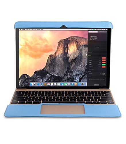 Melkco Easy-Fit Premium-echtes Leder-Abdeckung für Apple MacBook Air – 12 Zoll (Schwarz) - 4