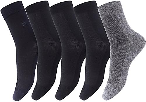 5 Pairs Mens Socks, Antibacterial, Deodorant, Comfortable, Breathable, Designer Mens Work Socks Cushioned Support