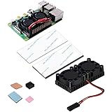 GeeekPi Raspberry Pi 4 Ventilateur, Raspberry Pi Ventilateur Double avec Raspberry Pi 4 radiateur,kit de Refroidissement pour
