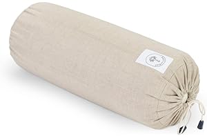 ‎SPIRIT LOVE Spirit Love Meditationskissen, Meditationsmatte und Yoga Bolster Yin Yoga | Yogakissen Rund | Bezüge aus natürlichem Leinen | Yoga Kissen Lang | Zabuton | Bio-Buchweizenschalen | 100% Natürlich