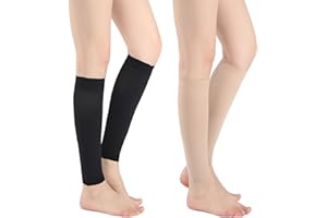 AORVYUI Bas De Compression Mollets Homme & Femme, 20-30mmhg Bas De Contention Sans Pied Medical Classe 2 Soutien Graduel,Chaussette Contention sans Pieds pour Shin Splint, Veine Variqueuse, Oedème