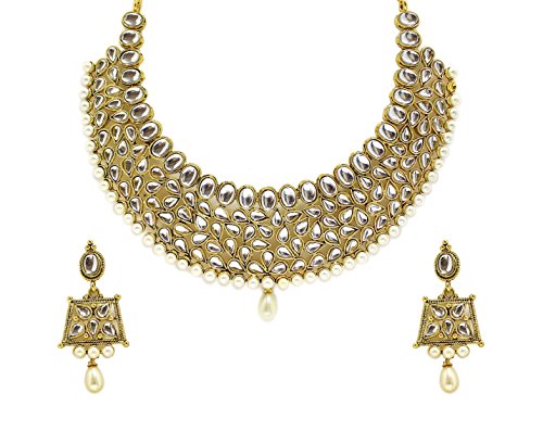 Buy Zaveri Pearls Kundan Necklace Set 