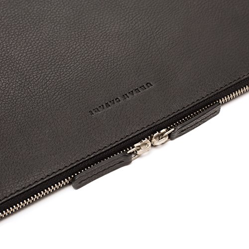 Urban Safari 13.5 Zoll Echt Leder Laptop Hülle / Spitzenqualität Leder Laptop Tasche / Laptop Sleeve für 13 – 13.5 Inch MacBook Pro / MacBook Air / Laptop / Notebook / Surfacebook / Tablet. ( Schwarz ) - 3