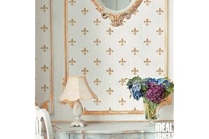 IDEAL STENCILS FLEUR DE LYS répéter Papier peint pochoir mural DE MAISON Décoration Art & artisanat pochoir peinture murs Fabrics & Meuble 190 Mylar réutilisable pochoir