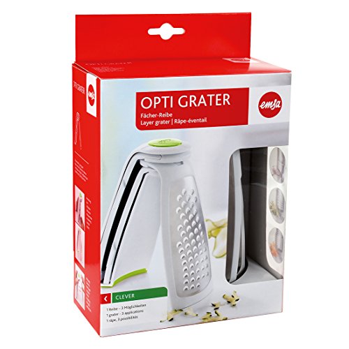 Emsa 507269 Fächer-Reibe, 3 Einsätze, Grob und fein, Kunststoff/Edelstahl, Weiß/Grün, Opti Grater - 4