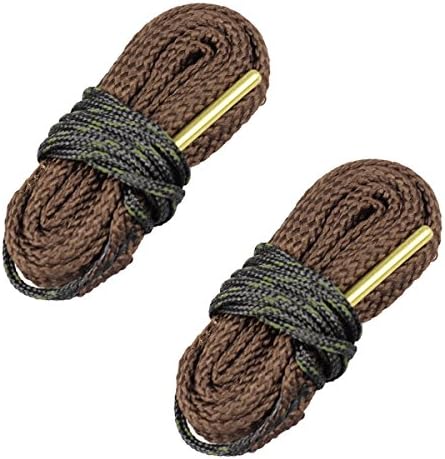 Gun Bore Snake Cleaner Strap Kits Cord Rope Brass for Carbine/Shotgun/Pistol/Rifle/AR15 Barrel Cleaning - 2 Pack (.17 Cal .177 Cal .17HMR .17WMR &amp; 4.5mm)