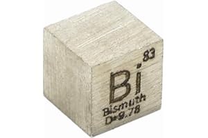 YVZOTCK 10 mm Cube Bismuth Métal 99,99% de Haute Pureté Cube Bismuth en Métal Sculpté Élément Périodique Cube