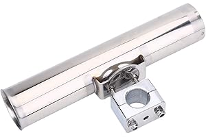Yosoo Health Gear Support de Tige de sur Rail, Support de Canne à pêche pour Bateau en Acier Inoxydable, Pince de Tournoi pour Rail 1 "