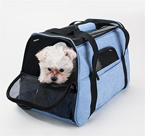 LOHUA Pet Carriers,Soft Sided collapsible Pet travel Carrier for medium puppy and cats, blue