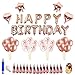 Produktbild Thinkcase Geburtstag Dekoration Rosegold, Geburtstagsdeko Set mit 16" Happy Birthday Banner, 20pcs 12" Konfetti Latex Ballons und 4pcs 18" Folie Herz Sterne Ballons für Party, Geburtstag