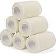 6 Rotoli Benda Elastica Autoadesiva 10cm X 4.5m - Nastro Bendaggio Sportivo Per Uomini E Animali