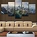 Produktbild Fyyanm 5 Panel  Landschaft Millennium Falcon Malerei Leinwand Wandkunst Bild Home Decor Wohnzimmer Leinwanddruck Moderne Malerei Rahmenlose-30X40Cmx2 30X60Cmx2 30X80Cm