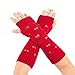 Produktbild happy event Frauen Winter Handgelenk Arm wärmer Solide gestrickte lange fingerlose Handschuhe (Rot)