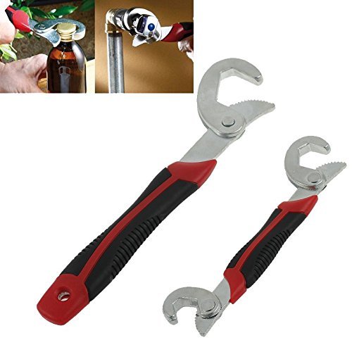 Neoteck Schraubenschlüssel Ringschlüssel 2 Stück Verstellbare Multifuktionale Universale Gabelschlüssel Maulringschlüssel - 2