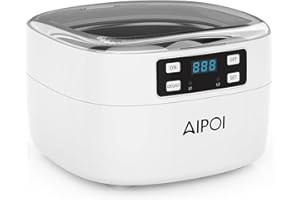 AIPOI Pulitore ad ultrasuoni 750ML, Pulitore Ultrasuoni per Gioielli, Pulizia ad Ultrasuoni per Gioielli, collana, Occhiali, Orologi, Dentiera, Moneta, Stoviglie ecc Ultrasonic Cleaner 35W