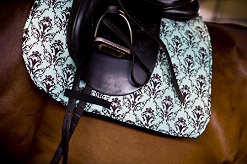 Dressage-Saddle-pad-TURQUOISE-BROWN-ORNAMENT
