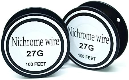 Nichrome wire36g 34g 32g 30g 28g 27g 26g 24g 22g 20g Gauge 100 FT Resistor AWG Resistance (27Gauge/100Feet)