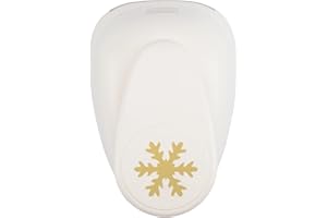 Vaessen Creative Motivstanzer Schneeflocken - 6.5 x 7.5 cm - Stanzer für Bastelpapier, Tonpapier, Scrapbookpapier oder Decoupagepapier, Weiß-gold