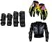 Auto Pearl Premium Quality Bike Accessories Combo of Fox Motorcycle Riding Knee and Elbow Guard (Black, Set of 4). & Fox Hand Grip Glove Green 1 Pair. & Fox Riding Gear Body Armor Protective Jacket For Bike - Black -Medium. RS.2338.00