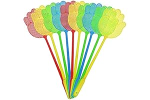 TANCUDER 20 PCS Matamoscas Manual de Mango Largo Matamoscas de Plástico Multicolor Control de Moscas Manual Pala Matamoscas Swatter de Mosca para Eliminar Moscas Mosquitos y Otras Plagas(13x11x40 cm)