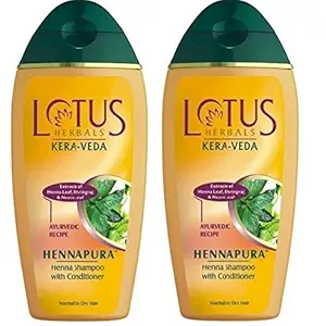 Lotus Herbals Kera-Veda Henna Shampoo With Conditioner 200ml (Pack of 2)