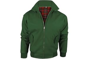 Army And Workwear Harrington Jacket with Tartan Lining British Made Mens Zip Up Classic Bomber
