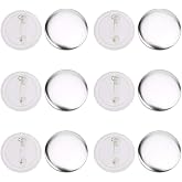 Cyrank 100 Sets 37mm Badge Pin Button Parts Round Button Badge Clear Acrylic Large Plate Kit Badge Making Materials for Makin