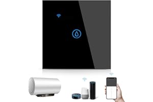 VIRXCIR Smart Immersion Heater Timer Switch, 2.4Ghz WiFi Water Heater Switch, Wall Touch Light Timer Switch, Smart Life APP Remote adn Voice Control, Works with Amazon Alexa & Google Assistant (40A, 8000W)