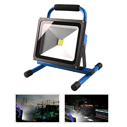 MCTECH® 50W Kaltweiß Blau Handlampe LED AKKU Arbeitsscheinwerfer Beleuchtung Outdoor Lampe Flutlicht