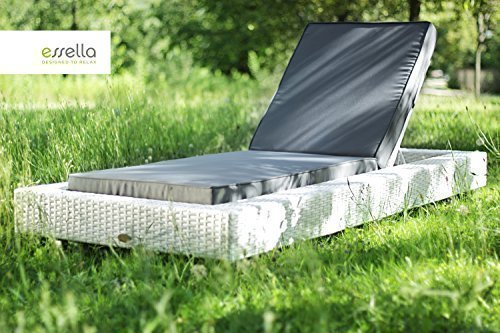 Preisvergleich Produktbild essella Polyrattan Sonnenliege Long Island in Weiß
