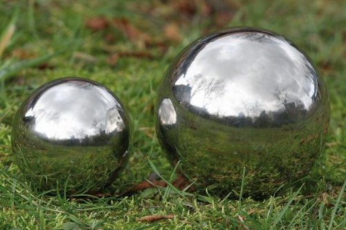 Kugel Edelstahl silber Durchmesser 13 cm Dekokugel Gartenkugel
